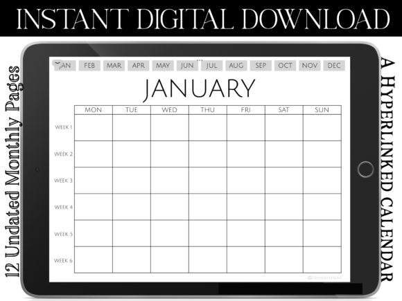 Minimalist Monthly Goodnotes Calendar - Image 2