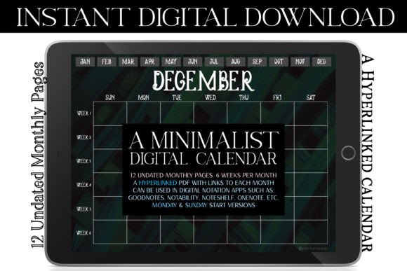 Gothic Green Digital Monthly Planner - Image 2