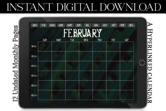 Gothic Green Digital Monthly Planner - Image 4