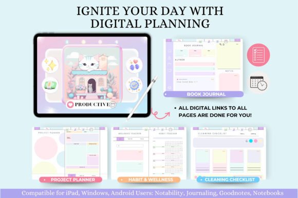 All in One Cute Undated Digital Planner - Image 4