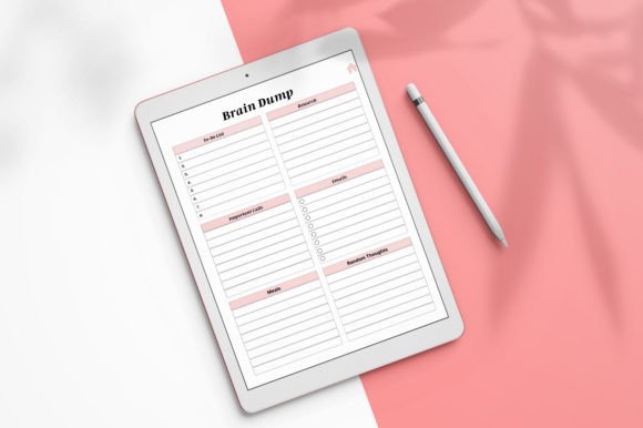 Digital ADHD Brain Dump Planner Canva, Fully Hyperlinked - Image 4