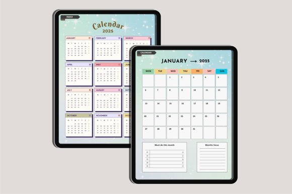 Digital 2025 Meal Planner Canva Interior, Hyperlinked Meal Planner - Image 4