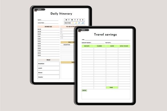 2025 Travel Digital Planner Canva, Fully Hyperlinked Digital Planner - Image 5