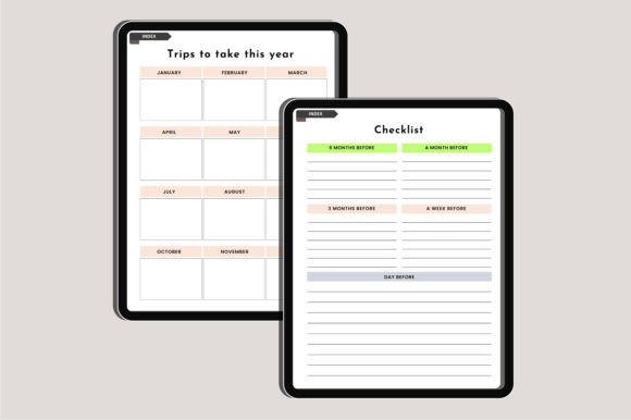 2025 Travel Digital Planner Canva, Fully Hyperlinked Digital Planner - Image 7